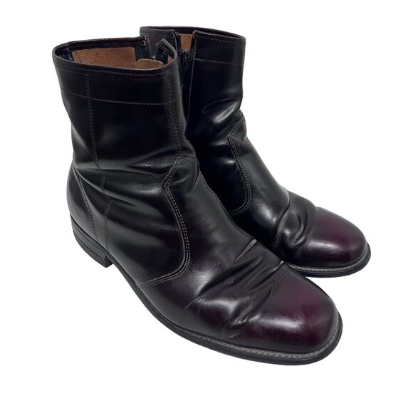 Goodyear Mens Vintage Cordovan Burgundy Leather Zip Up Ankle Boots 9B USA - Picture 1 of 10